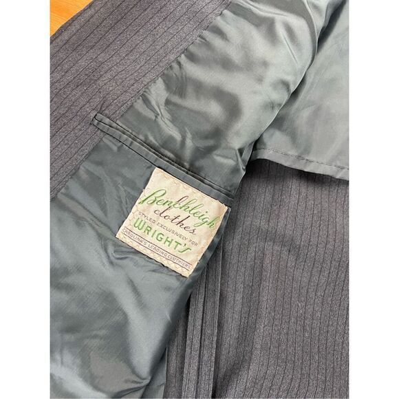 Vintage Late 1940s to mid 1950s Men’s Charcoal Suit Set 2pc 35x29 pant - Picture 11 of 15